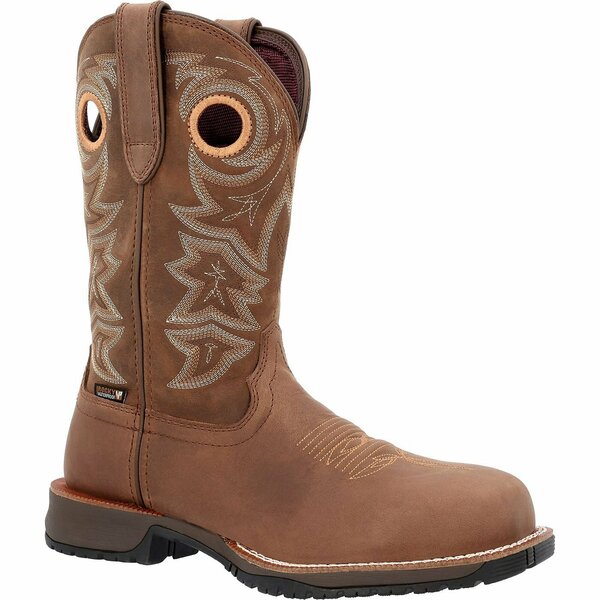Rocky Rosemary Women's Composite Toe Waterproof Western Boot, BROWN, M, Size 11 RKW0403